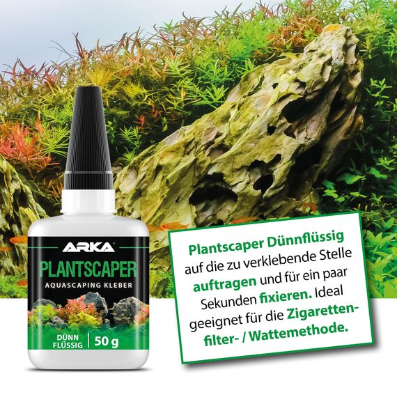 Ultra flüssiger Pflanzenkleber 50 g – für Mikrorisse, feinste Spalten, Moose & Wurzelnetze im Aquarium – extrem kapillaraktiv, schnell haftend und ideal für Aquascaping – ARKA Plantscaper