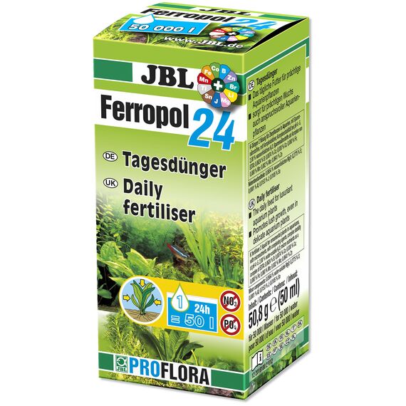 JBL Ferropol 24 20181, Tages-Pflanzendünger für Süßwasser-Aquarien, 50 ml