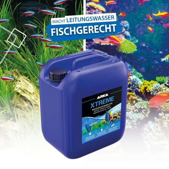 Wasseraufbereiter Aquarium 5000 ml – Macht Leitungswasser sofort fischgerecht – entfernt Chlor, Ammoniak & Nitrit – bindet Schwermetalle – ideal für Wasserwechsel & Neueinrichtung – ARKA Xtreme