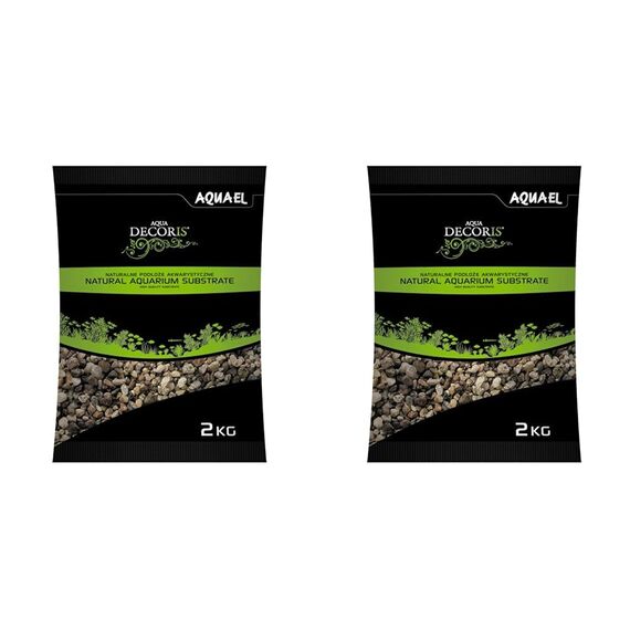 Aquael Kies Natur bunt 3 – 5 mm – 2 kg 114044 (Packung mit 2)