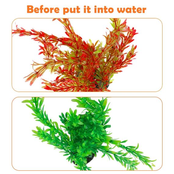 Vivifying Künstliche Aquarium-Pflanzen, 2 Stück 25cm Groß Plastik-Pflanze für Fisch-Tanks