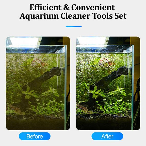 3 in 1 Aquarium Reinigungswerkzeuge, Algenschaber Aquariumschaber, Aquarium Algen Rasiermesser Schaber,14 Zoll Aquarien Reinigung Werkzeug mit Abnehmbarer Stange,Edelstahl Klingen für Glas Fischbecken