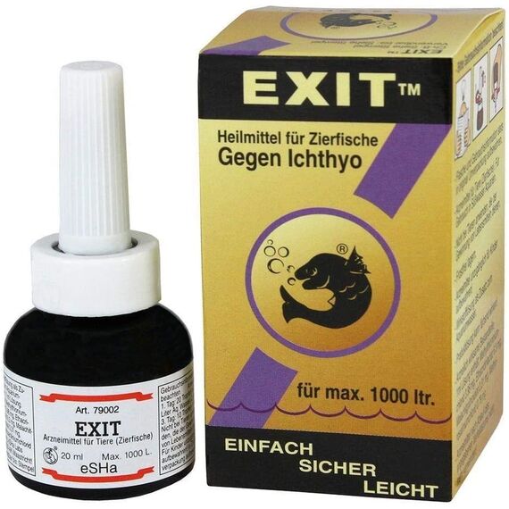 ESHA EXIT gegen Ichthyo 20ml für 1000 Liter Heilmittel für max. 1000 Liter Pünktchenkrankheit Ichthyophthirius Oodinium