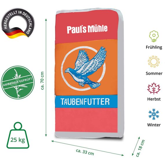 Paul´s Mühle Taubenfutter Classic - Hochwertige Mischung 25 kg