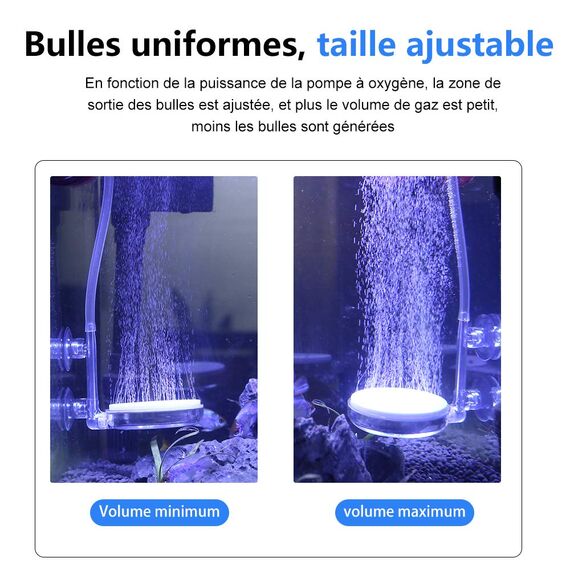 boxtech Luftstein Nano Bubble Stone Kit mit Steuerventil - Leise Super-High Diffusor für gelösten Sauerstoff - Lässt Super Tiny Bubbles für Aquarium und Hydroponic (60mm)