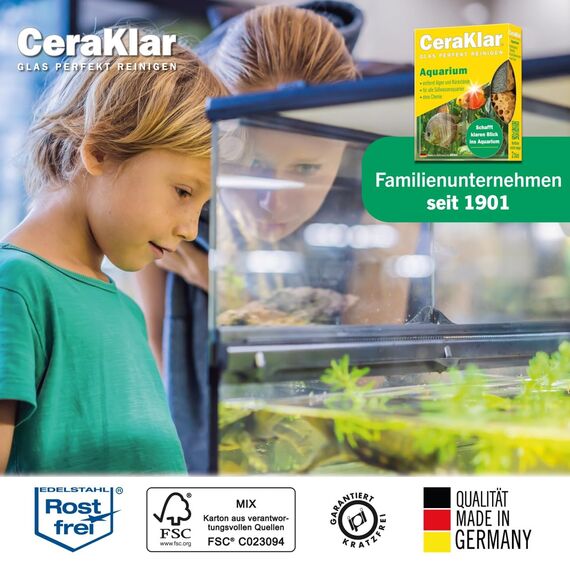 abrazo CeraKlar Aquarium Scheibenreiniger - 16 Scheibenreiniger Aquarium Glasreiniger, 8x2 Stk. - kratzfreier Algenentferner für Süßwasseraquarien