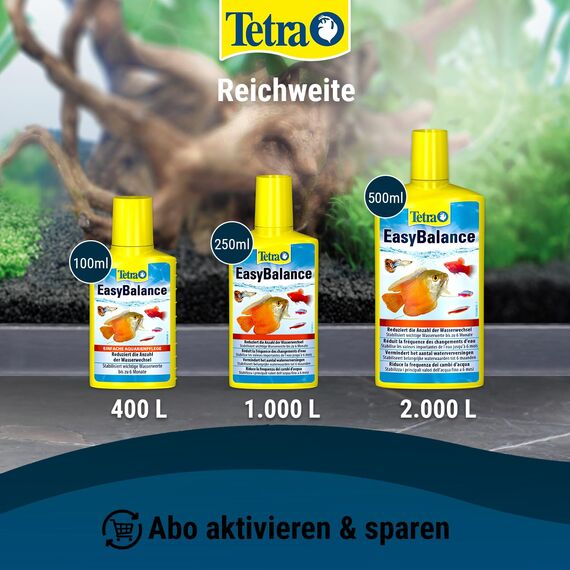 Tetra EasyBalance - Langzeitpflege für biologisch gesundes Aquariumwasser und eine reduzierte Anzahl der Wasserwechsel, 100 ml Flasche