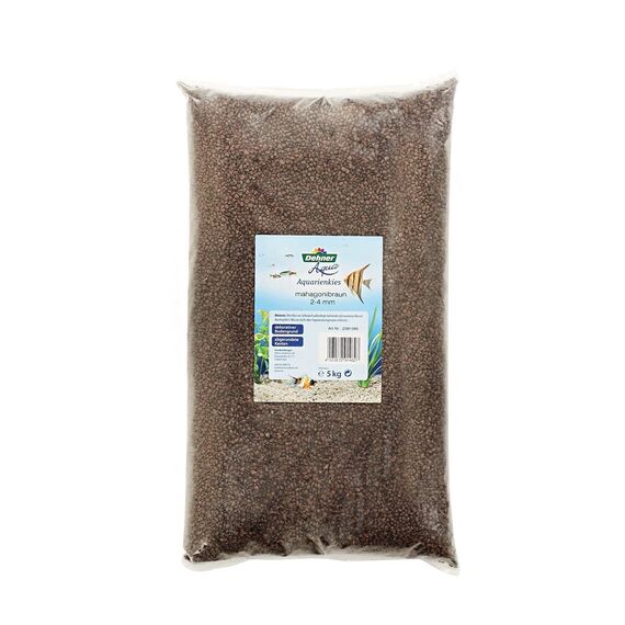 Dehner Aqua Aquarienkies, Körnung 2 - 4 mm, 5 kg, mahagonibraun