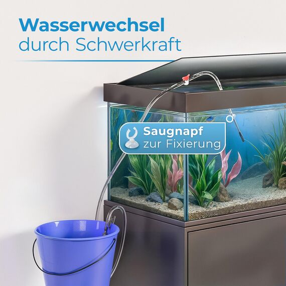 gurkler Mulmsauger Aquarium Sauger - mit Sperrventil - Aquarium Reinigungsset mit Zubehör zum Wasserwechsel - Mulmglocke Aquarium