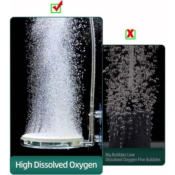 boxtech Aquarium Nano Bubble Stone Kit mit Steuerventil, Leise Super-High CO2 Diffusor für gelösten Sauerstoff, Lässt Super Tiny Bubbles für Aquarium und Hydroponic (100mm)