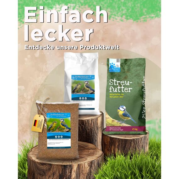 Futterbauer 10kg Soldatenfliegenlarven getrocknet, Premium Vogelfutter, Fischfutter, Futter für Reptilien und Nager, Proteinreiches Naturfutter wie Mehlwürmer