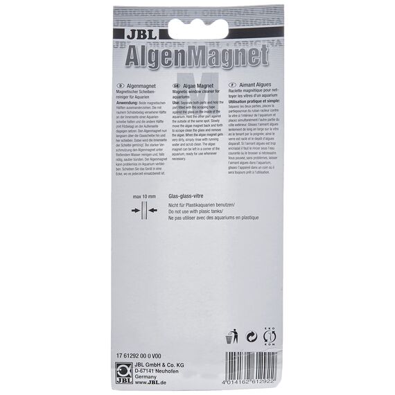 JBL Scheiben-Reinigungsmagnet 61292, Für Aquarienscheiben, JBL Algenmagnet, M