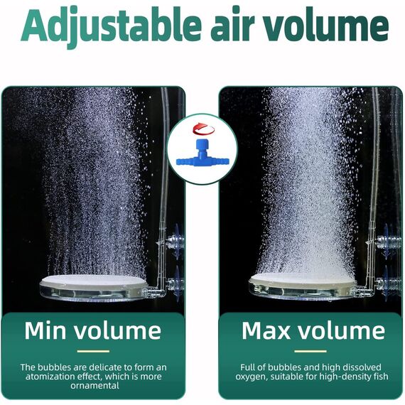 boxtech Aquarium Nano Bubble Stone Kit mit Steuerventil, Leise Super-High CO2 Diffusor für gelösten Sauerstoff, Lässt Super Tiny Bubbles für Aquarium und Hydroponic (100mm)