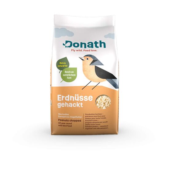 Donath Erdnüsse gehackt - reich an natürlichem Fett - wertvolles Ganzjahres Wildvogelfutter - aus unserer Manufaktur in Süddeutschland - 1 Kg
