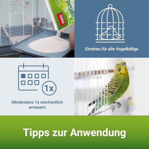 PANTO Wellensittich-Komplettset - Wellensittich-Futter mit Pluramin, Kolbenhirse & Vogelsand im Bundle