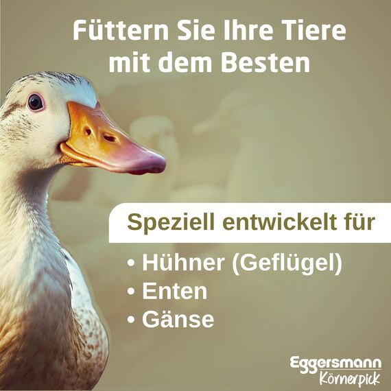 Eggersmann Körnerpick 25 kg Legehennen Pellets Oregano GVO frei - Hühner Futter - Premium Hühnerfutter - Pellets für Hühner Gänse und Enten in 3mm Pelletgröße