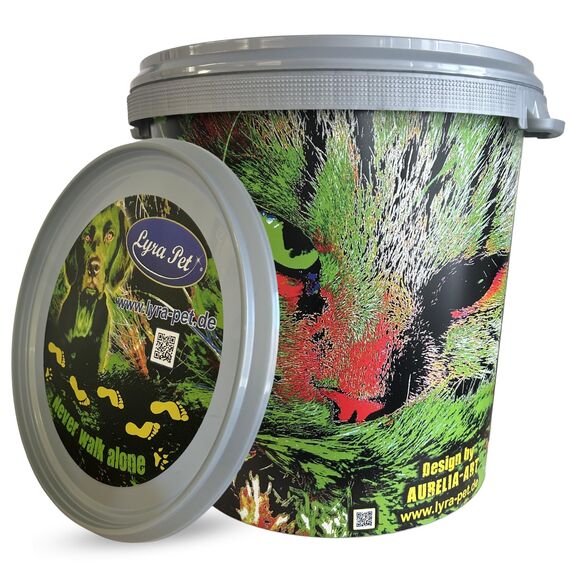 Lyra Pet® | 5 kg Soldatenfliegenlarven + 30 L Tonne | Black Soldier Fly | Hermetia Illucens | Wie Mehlwürmer | Reich an Kalzium & Proteinen | Energiereiches Futter für Vögel, Fische, Nager & Reptilien
