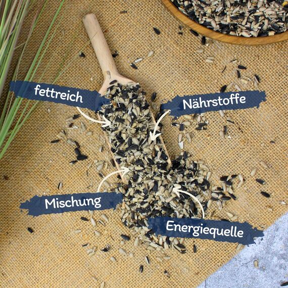 Lyra Pet® 25 kg Sonnenblumenkerne Mix | Geschälte & ungeschälte Kerne | Fettreiches Vogelfutter für Wildvögel | Nährstoffreiches Wildvogelfutter | Energiespendendes Streufutter für Vögel