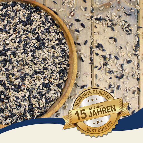 Lyra Pet® 25 kg Sonnenblumenkerne Mix | Geschälte & ungeschälte Kerne | Fettreiches Vogelfutter für Wildvögel | Nährstoffreiches Wildvogelfutter | Energiespendendes Streufutter für Vögel