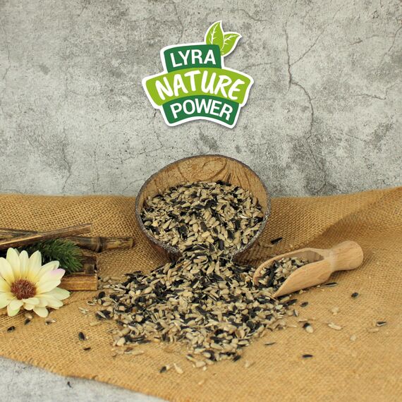 Lyra Pet® 25 kg Sonnenblumenkerne Mix | Geschälte & ungeschälte Kerne | Fettreiches Vogelfutter für Wildvögel | Nährstoffreiches Wildvogelfutter | Energiespendendes Streufutter für Vögel