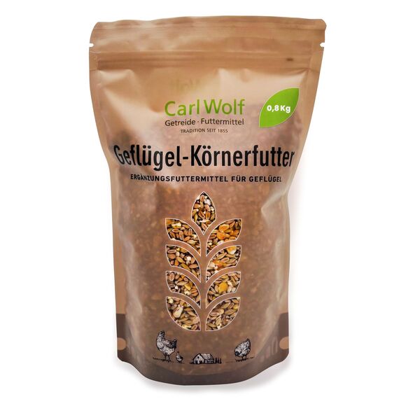 Carl Wolf - Geflügelkörnerfutter - 3 kg - Natürliche Premium-Qualität für gesundes Geflügel - Hühner - Enten - Regional - Naturbelassen - Ohne Gentechnik