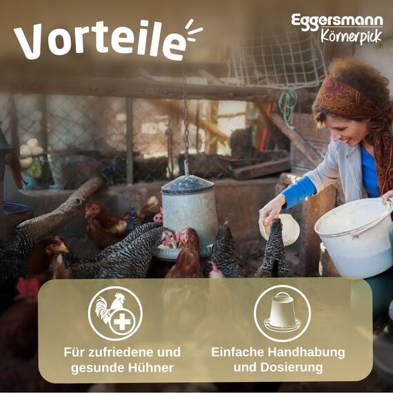 Eggersmann Körnerpick 25 kg Legehennen Pellets Oregano GVO frei - Hühner Futter - Premium Hühnerfutter - Pellets für Hühner Gänse und Enten in 3mm Pelletgröße