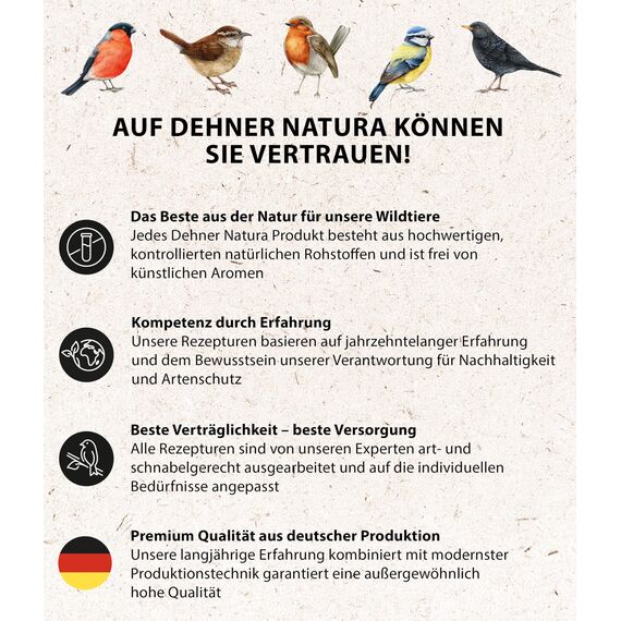 Dehner Natura Premium Wildvogelfutter, Rosinen Delikatesse, Futterrosinen, Ganzjahresfutter energiereich, hochwertiges Vogelfutter für Wildvögel, 2 kg