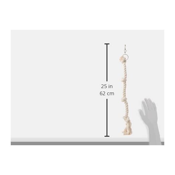 Nobby 31304 Cage Toy, Kletterseil Baumwolle weiß L: 67 cm; Ø 25 mm; 4 Knoten