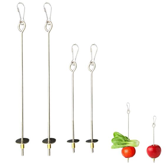 4 Stück Vogelspieß Papageienspieß Futterspender,Wellensittich Zubehör,Spielzeug,Vogel,Vogelspielzeug,Futterkrippe,für Hühnerspielzeug,Edelstahl,Hühnergemüsespieß,Vogelgemüsespieß,Futtersuchspielzeug