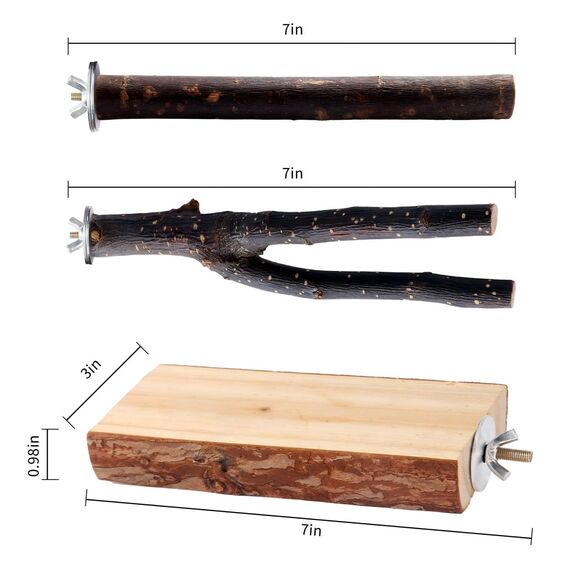 Vogelspielzeug, Sittichsitzstange, Wellensittichsitzstange, Holzständer, Gabelspielzeug, Sitzstange mit mehreren Ästen, Plattformspielzeug für kleine Sittiche, Nymphensittiche, Sperlingspapageien, Unz