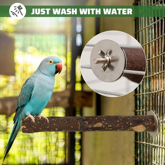 VGECEE 5 Stück Vogelspielzeug Holz Natur Sitzstangen Wellensittich Sitzstangen Naturholz Vogel Sitzstangen Spielzeug Vogelständer aus Holz Vogelkäfig Zubehör für Wellensittich Kanarienvogel