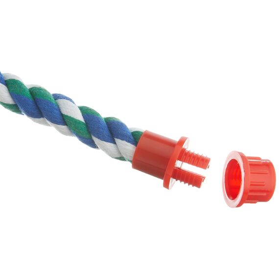 TRIXIE 5160 Seilstange 37 cm/Durchmesser 16 mm (2er Pack) - Vogelperche für Vögel aus reiner Baumwolle in Grün und Bunt