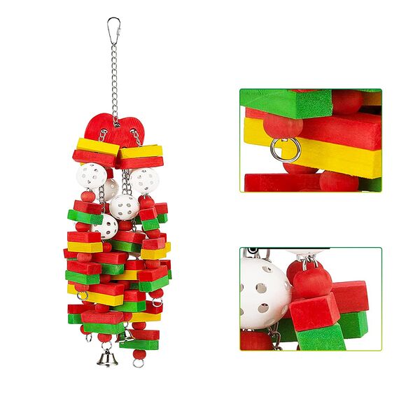 Extra große Vogel Papageien Spielzeug, Natur langlebige Holz Blöcke Vogel Kauen Spielzeug, perfekt für Kakadus,Afrikanische graue Amazonas Papageien,Große mittlere Papageien Vögel