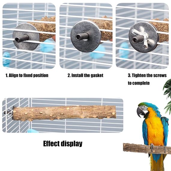 Allazone Natürliche Sitzstangen für Vögel, 7 Stück Holz, Vogel Papagei Schaukel Spielzeug
