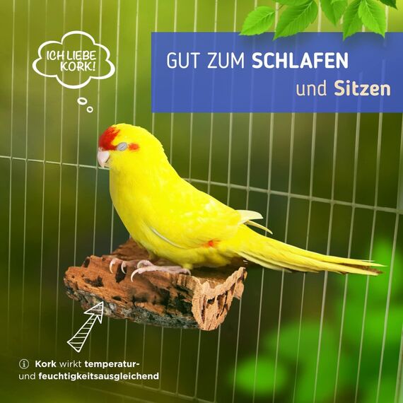 Vogelgaleria® 3 x Kork-Pickstein für Vögel. Die leckere Alternative zum Kalkstein oder Sepia-Schale, Wellensittich Zubehör