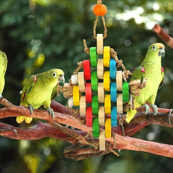 MQUPIN Pet Bird Chewing Toys, Parrot Cage Bite Toys, Bird Tearing Entertaining Toys,