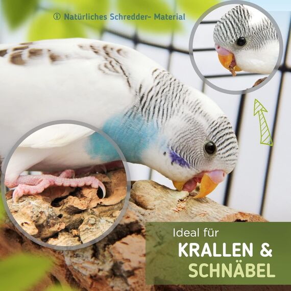 Vogelgaleria® 2 x Kork-Pickstein. Die leckere Alternative zum Kalkstein oder Sepia-Schale, Wellensittich Zubehör