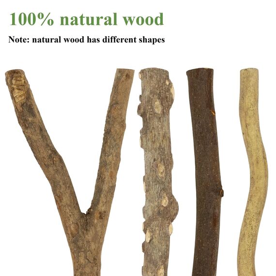 4 Stück Natur Sitzstangen Set für Vögel, Naturholzstangen Vogelständer Vogelzubehör sitzstangen für Wellensittich, Kanarienvogel, Nymphensittich, Vogelzubehör im Vogelkäfig