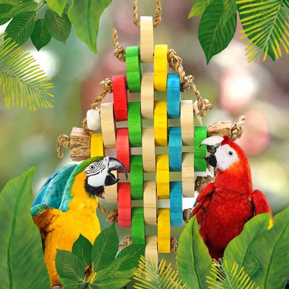 MQUPIN Pet Bird Chewing Toys, Parrot Cage Bite Toys, Bird Tearing Entertaining Toys,