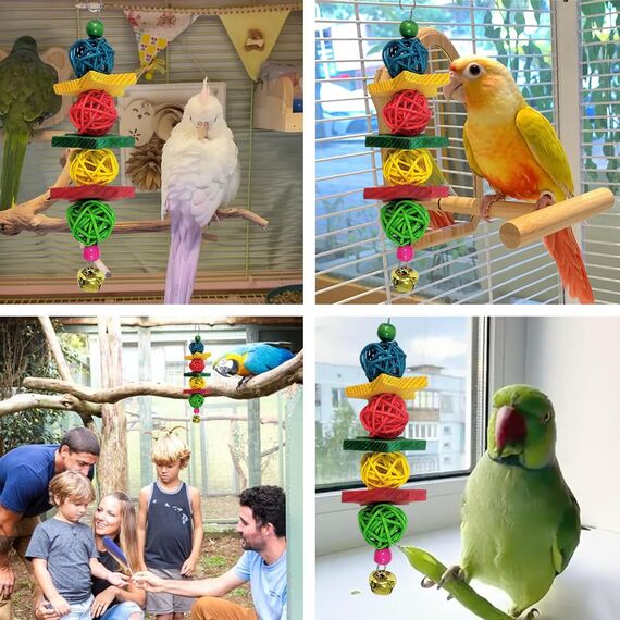 Ruayia Vogelspielzeug für Wellensittiche, 2 Stück Schaukel Vogel Hängende Hängematte Spielplatz für Nymphensittich Spielzeug Wellensittich Spielzeug Vogelkäfig Zubehör - Stil 2