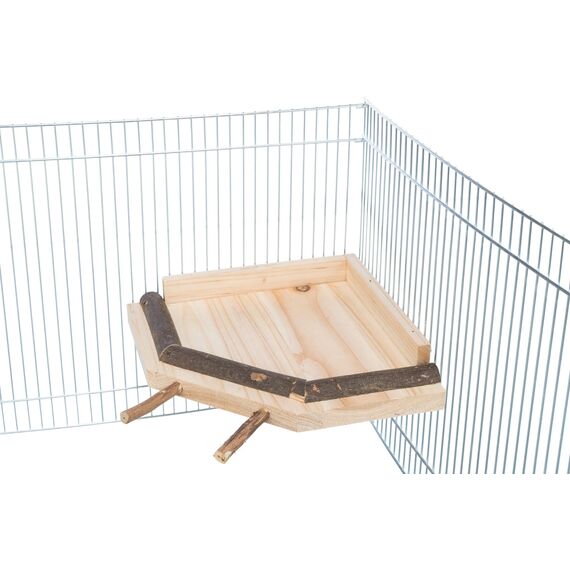 TRIXIE Vogel Käfigzubehör LANDEPLATZ MIT SITZSTANGEN, HOLZ, 19 × 19 cm - 51698