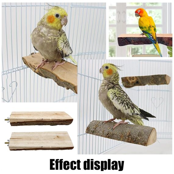 Allazone 9 Stück Naturholz Sitzstangen Set für Vögel, Papagei Schaukel Spielzeug, Vogelkäfig Zubehör