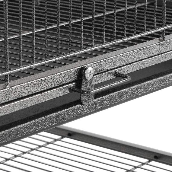 Yaheetech Vogelvoliere großer Vogelkäfig mit 2 Türen Vogelhaus mit Holzstangen und 4 Rollen mit schmutzwanneneinsatz 52 x 79 x 132 cm