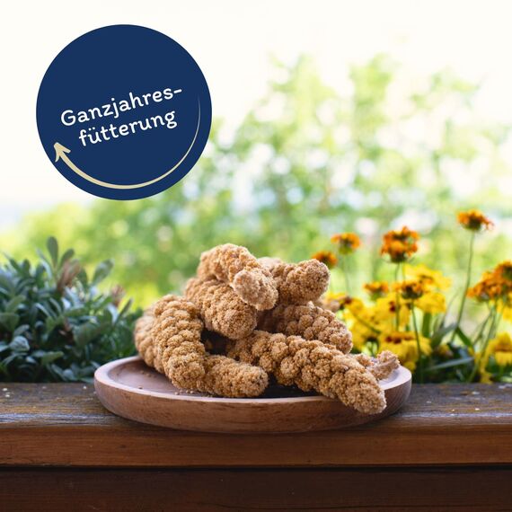 Lyra Pet® | 2 kg Kolbenhirse gelb | Ganzjähriges Vogelfutter für Ziervögel & Wildvögel | Handverlesene gelbe Hirse | Nährstoffreiche, naturbelassene Hirsekolben | Für Wellensittiche & Kanarienvögel