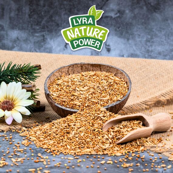 Lyra Pet® | 25 kg Wellensittichfutter | Alleinfutter für Wellensittiche | Vogelfutter für Ziervögel | Nährstoffreiches Futter für das Ganze Jahr | Energiespender für Sittiche | Artgerecht & Natürlich