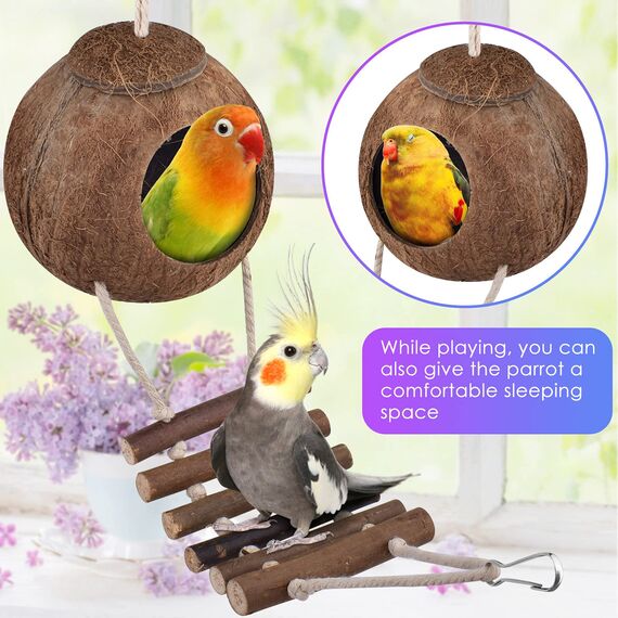 Vogelspielzeug, ERKOON Nymphensittich Futter Wellensittich Spielzeug Bird Feeder Toy for Parakeets Papagei Kauspielzeug,Vögel Am Käfig Installieren Können für Alle Papageien & Vogel (L)