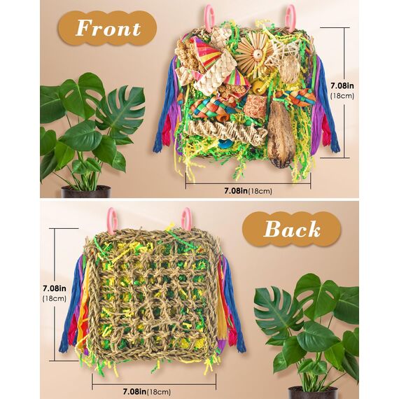 ERKOON Vogelspielzeug, Nymphensittich Futter Wellensittich Spielzeug Bird Feeder Toy for Parakeets Papagei Kauspielzeug,Vögel Am Käfig Installieren Können für Alle Papageien & Vogel (Rosa)