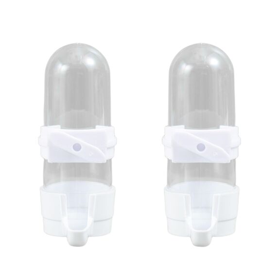 Vögel Wasserspender, 2 Stück 90ML Automatischer Trinkflaschen für Käfig, Kunststoff Papageien Futterspender Tränke Vogelkäfig Zubehör für Wellensittich Lovebirds Nymphensittich
