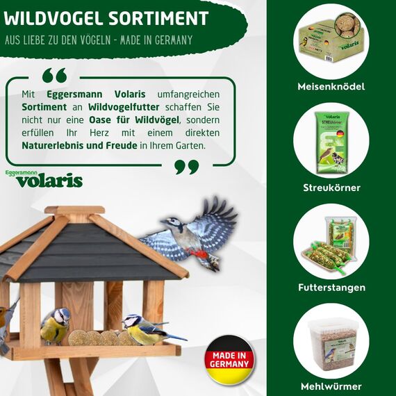 Eggersmann volaris Meisenknödel mit Netz 200 Stück [MEISENkugeln] 18 kg – Vogelfutter für Wildvögel – Nährstoffreiche Vogelknödel für alle Gartenvögel – Meisenknödel im Netz ganzjährig & energiereich