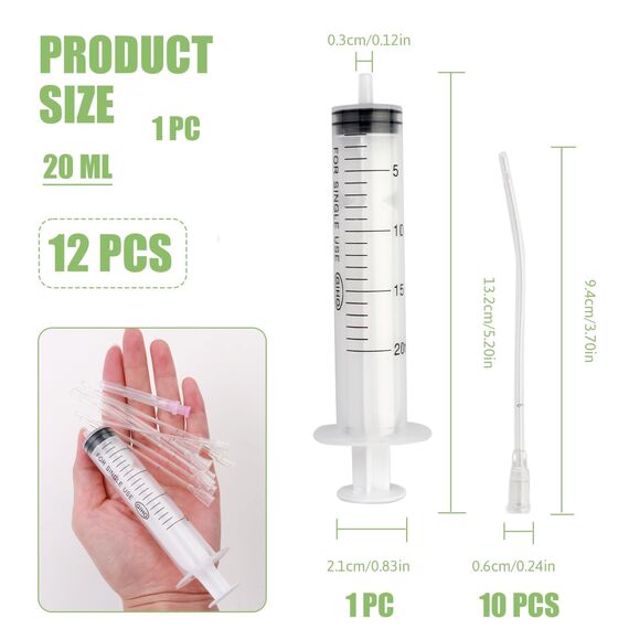 10 Stück Jungvögel Füttern Schlauch, Enthält eine 20-ml-Spritze, Tauben Zubehör, Feeder Futter, Handfütterungswerkzeug für Baby Vögel und Papageien, Milch, Wasser, Medikamente, Einfach zu Reinigen